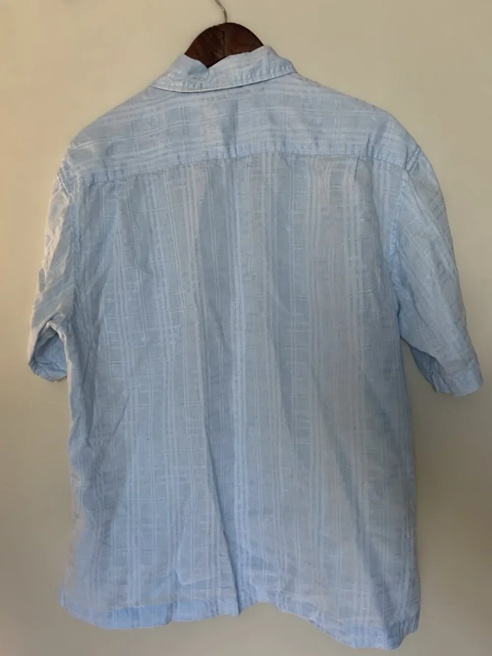 CARRIBEAN beachy men’s button up linen/cotton blend L blue